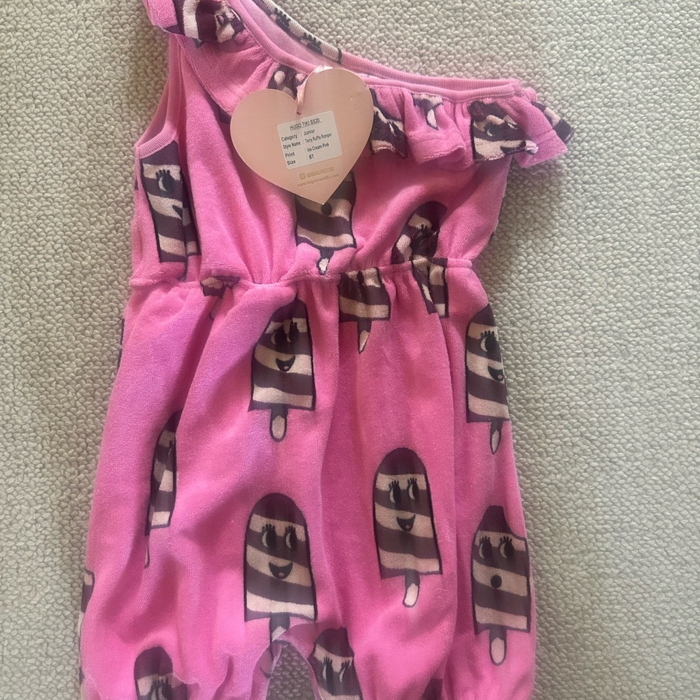 Pink Ice Cream Print Romper